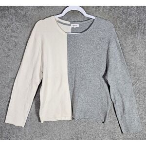 Goldie Lewinter Color Block French Terry Pullover Sweater Womens Size Medium